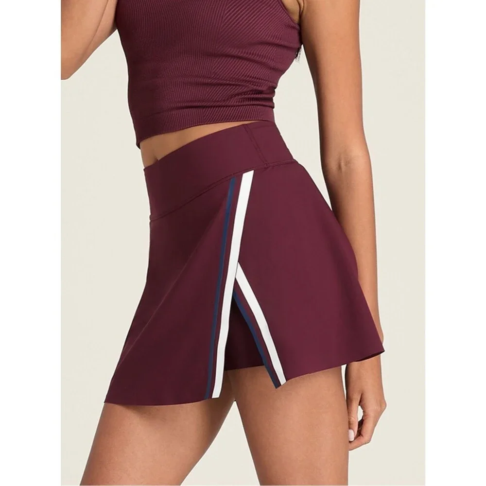 NWT Wilson Slice Skirt Size XS Port Royal Burgundy Classic Navy Lined Tennis